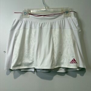 Adidas‎ Women's Tennis Skirt White Athletic Skort L/G ClimaCool Golf Pickleball